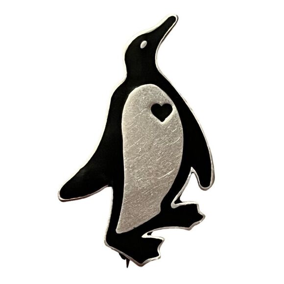 Sterling Silver Penguin Brooch Marked EFS Mexico 925 - Picture 1 of 3